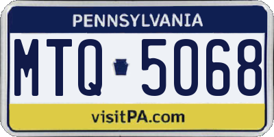 PA license plate MTQ5068