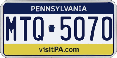 PA license plate MTQ5070