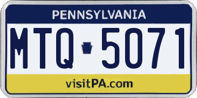 PA license plate MTQ5071