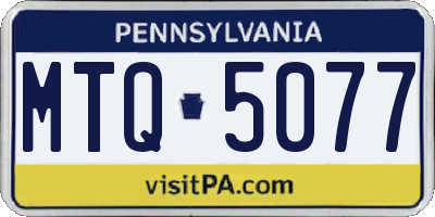 PA license plate MTQ5077