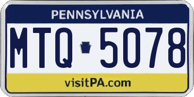 PA license plate MTQ5078