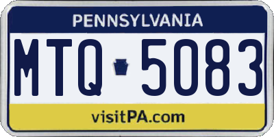 PA license plate MTQ5083