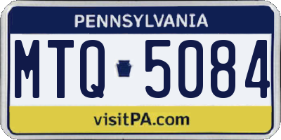 PA license plate MTQ5084