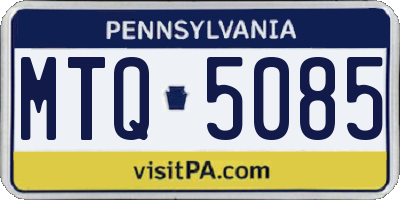 PA license plate MTQ5085