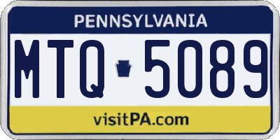 PA license plate MTQ5089