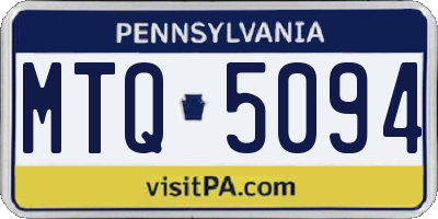 PA license plate MTQ5094