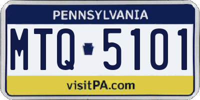 PA license plate MTQ5101