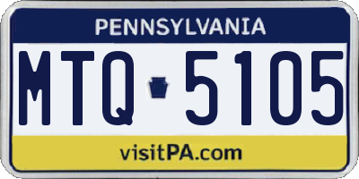 PA license plate MTQ5105