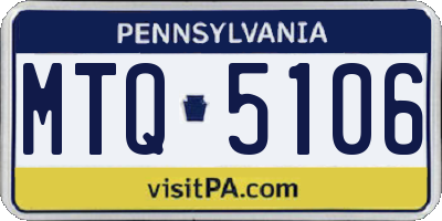 PA license plate MTQ5106