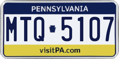 PA license plate MTQ5107