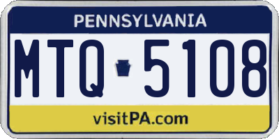PA license plate MTQ5108