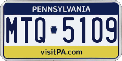PA license plate MTQ5109