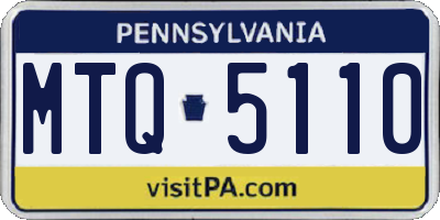 PA license plate MTQ5110