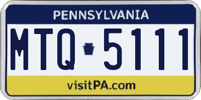 PA license plate MTQ5111