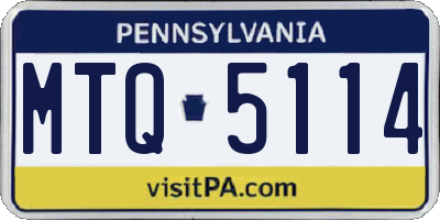 PA license plate MTQ5114