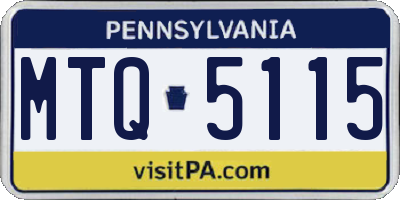 PA license plate MTQ5115