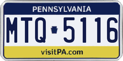 PA license plate MTQ5116