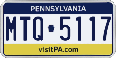 PA license plate MTQ5117