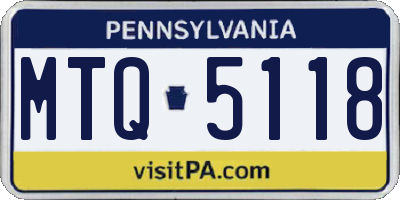 PA license plate MTQ5118