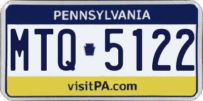 PA license plate MTQ5122