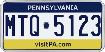 PA license plate MTQ5123