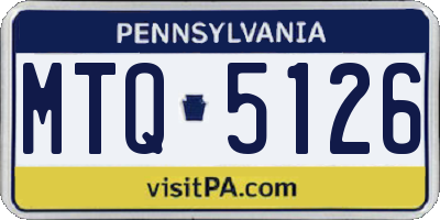 PA license plate MTQ5126