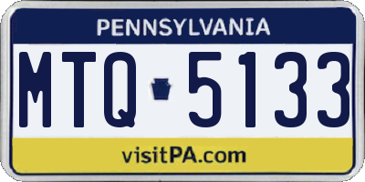 PA license plate MTQ5133