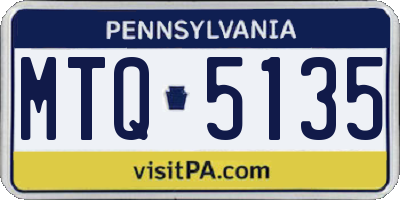 PA license plate MTQ5135