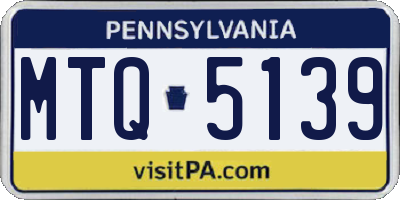 PA license plate MTQ5139