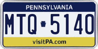 PA license plate MTQ5140