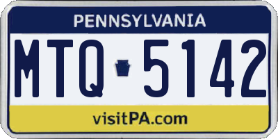 PA license plate MTQ5142