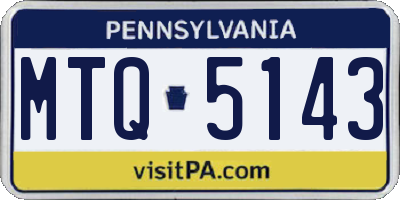 PA license plate MTQ5143