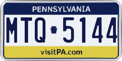 PA license plate MTQ5144