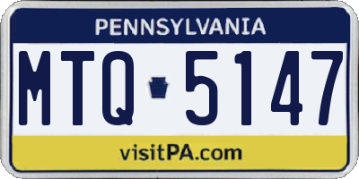 PA license plate MTQ5147