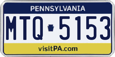 PA license plate MTQ5153