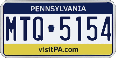 PA license plate MTQ5154