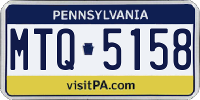 PA license plate MTQ5158