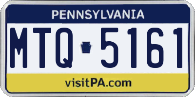 PA license plate MTQ5161