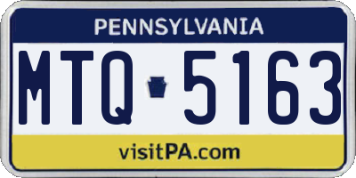 PA license plate MTQ5163