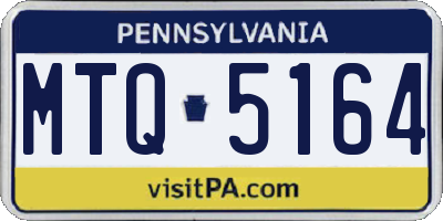 PA license plate MTQ5164