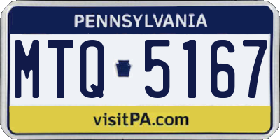 PA license plate MTQ5167