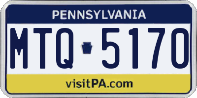PA license plate MTQ5170