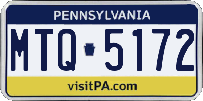 PA license plate MTQ5172