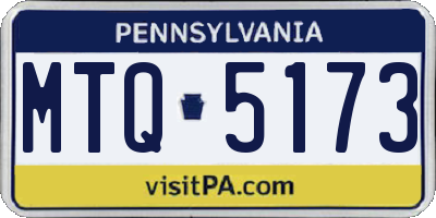 PA license plate MTQ5173