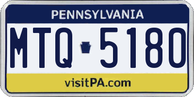 PA license plate MTQ5180