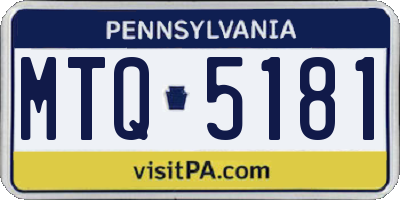 PA license plate MTQ5181