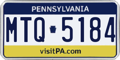 PA license plate MTQ5184