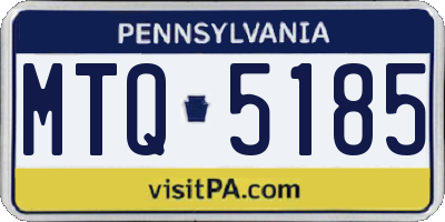 PA license plate MTQ5185