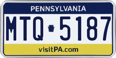 PA license plate MTQ5187
