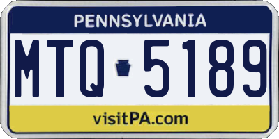 PA license plate MTQ5189